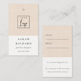 Minimal Blush Keramische Textuur Prijs Label Logo
