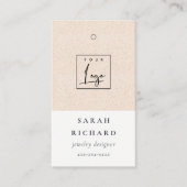 Minimal Blush Keramische Textuur Prijs Label Logo (Voorkant)