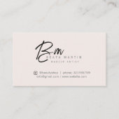 Minimal Blush Monogram Makeup Artist Branding Card Afsprakenkaartje (Voorkant)