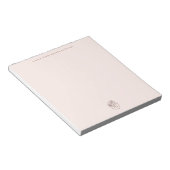 Minimal Blush Notepad with Monogram Desk Pad Notitieblok (Schuin)