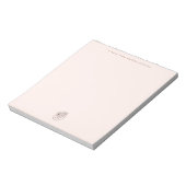 Minimal Blush Notepad with Monogram Desk Pad Notitieblok (Linkerzijde)