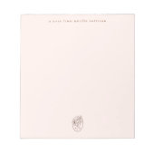 Minimal Blush Notepad with Monogram Desk Pad Notitieblok (Voorkant)