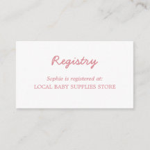 Minimal Blush Pink Baby shower Registry