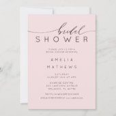 Minimal Blush Pink Bridal Shower Kaart (Voorkant)