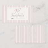 Minimal Blush Pink Elephant Sketch Diaper Raffle Informatiekaartje (Voorkant / Achterkant)