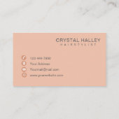 Minimal Blush Script Logo Hairstylist Visitekaartje (Achterkant)