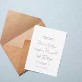 Minimal Blush Script Wedding Invitation | Elegant  Kaart