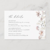 Minimal Blush Wildflower Wedding Details Informatiekaartje (Voorkant)