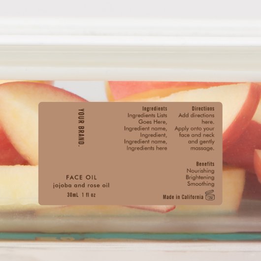 Minimal Boho 1oz 30ml Cosmetic Bottle Waterproof Labels (Aangebracht)