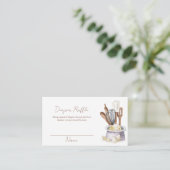 Minimal Boho Bakery Chef Luier Raffle Baby shower Informatiekaartje (Staand voorkant)