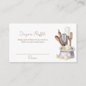 Minimal Boho Bakery Chef Luier Raffle Baby shower Informatiekaartje (Voorkant)