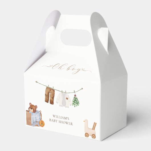 Minimal Boho Boy Kleding Baby shower Bedankdoosjes (Voorkant Zijde)