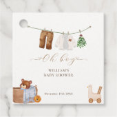 Minimal Boho Boy Kleding Baby shower Bedankjes Labels (Voorkant)