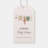 Minimal Boho Boy Kleding Baby shower Cadeaulabel (Voorkant)