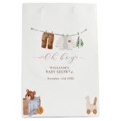 Minimal Boho Boy Kleding Baby shower Medium Cadeauzakje (Voorkant)