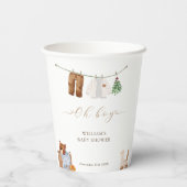Minimal Boho Boy Kleding Baby shower Papieren Bekers (Achterkant)