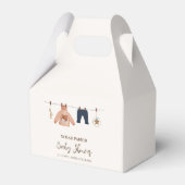 Minimal Boho Boy Winter Clothesline Baby shower Bedankdoosjes (Voorkant Zijde)