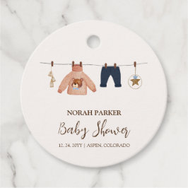 Minimal Boho Boy Winter Clothesline Baby shower Bedankjes Labels