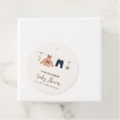 Minimal Boho Boy Winter Clothesline Baby shower Bedankjes Labels (In situ)