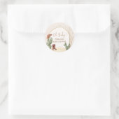 Minimal Boho Cactus Arch Desert Cowboy Baby shower Ronde Sticker (Tas)