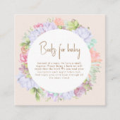 Minimal Boho Cactus woestijnboeken voor Baby showe Informatiekaartje (Voorkant)