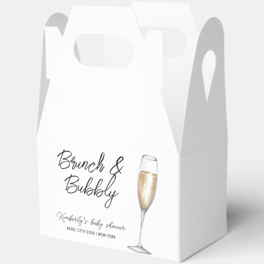 Minimal Boho Champagne Brunch Bubbly Baby shower Bedankdoosjes (Open)