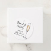 Minimal Boho Champagne Brunch Bubbly Baby shower Bedankjes Labels (In situ)