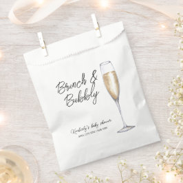 Minimal Boho Champagne Brunch Bubbly Baby shower Bedankzakje