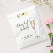 Minimal Boho Champagne Brunch Bubbly Baby shower Bedankzakje (Gezegeld)