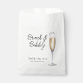 Minimal Boho Champagne Brunch Bubbly Baby shower Bedankzakje (Voorkant)