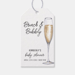 Minimal Boho Champagne Brunch Bubbly Baby shower Cadeaulabel