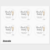 Minimal Boho Champagne Brunch Bubbly Baby shower Ronde Sticker (Vel)