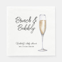 Minimal Boho Champagne Brunch Bubbly Baby shower