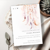 Minimal Boho Feather Dreamcatcher Baby shower Kaart