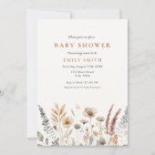 Minimal Boho Floral Baby shower Kaart (Voorkant)