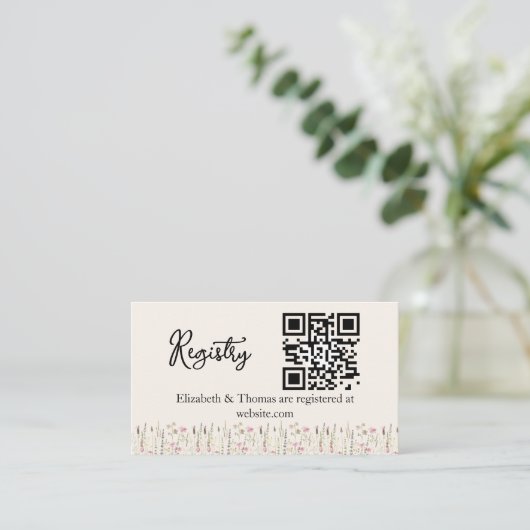 "Minimal Boho Floral Bridal Registry  Informatiekaartje (Staand voorkant)