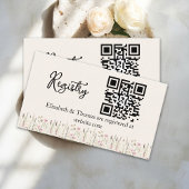 "Minimal Boho Floral Bridal Registry  Informatiekaartje