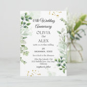 Minimal Boho Greenery Wedding Jubileum Kaart (Staand voorkant)