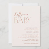 Minimal Boho, Modern, Terracotta, Baby shower Kaart (Voorkant)