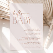 Minimal Boho, Modern, Terracotta, Baby shower Kaart