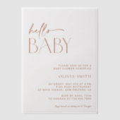 Minimal Boho, Modern, Terracotta, Baby shower Vellum Uitnodigingen (Voorkant)
