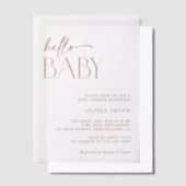 Minimal Boho, Modern, Terracotta, Baby shower Vellum Uitnodigingen (Offset)