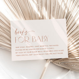 Minimal Boho, Modern, Terracotta, Boeken voor Baby Informatiekaartje