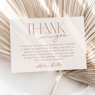 Minimal Boho Neutral Vrijgezellenfeest Dank je kaa Bedankkaart