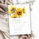 Minimal Boho Rustieke Zonnebloem Waterverf bruilof RSVP Kaartje