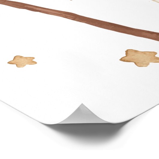 Minimal Boho S'more Fun Stars Baby shower Welkom Poster (Hoek)