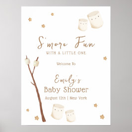 Minimal Boho S'more Fun Stars Baby shower Welkom Poster
