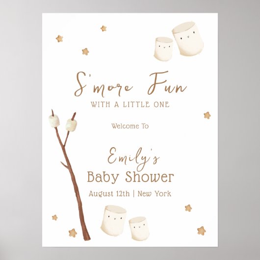 Minimal Boho S'more Fun Stars Baby shower Welkom Poster (Voorkant)
