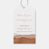 Minimal Boho Terracotta Baby shower dank u Cadeaulabel (Voorkant)