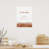 Minimal Boho Terracotta Ombre Baby shower Welkom Poster (Keuken)